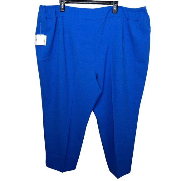 Kasper Womens Plus Size 24W Royal Blue Straight-Leg Pants - Picture 3 of 14